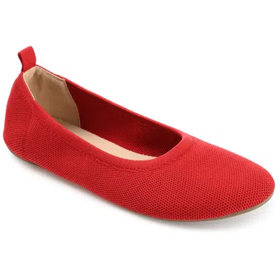 Shop Journee Collection Collection Women's Tru Comfort Foam Jersie Foldable Flat In Red