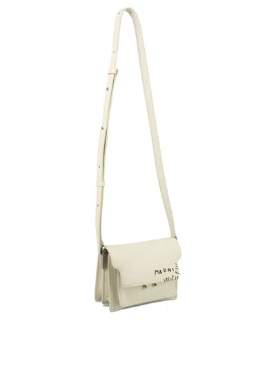 Shop Marni "trunk" Embroidered Crossbody Bag In White