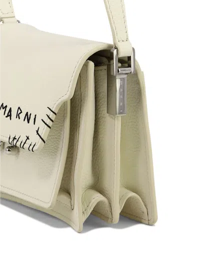 Shop Marni "trunk" Embroidered Crossbody Bag In White