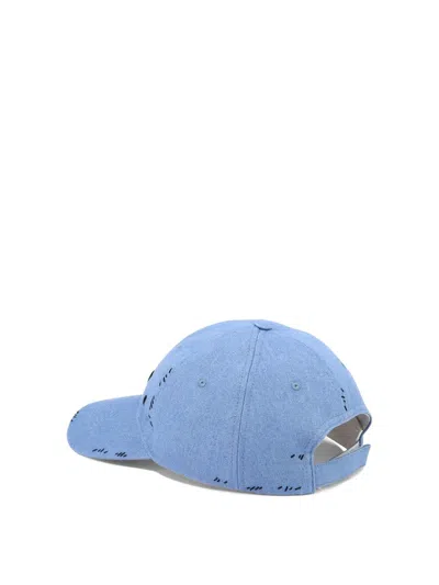 Shop Marni Embroidered Cap In Blue