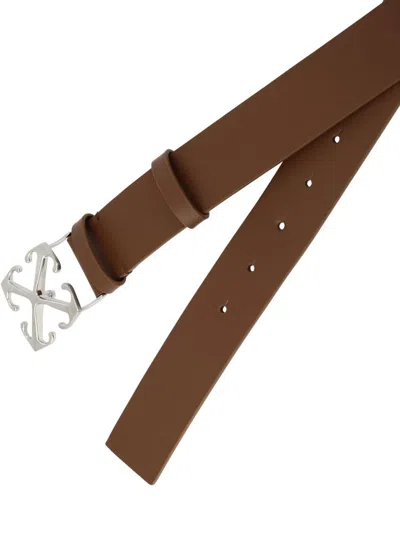 Shop Off-white "arrow Belt 35" Belt In Brown