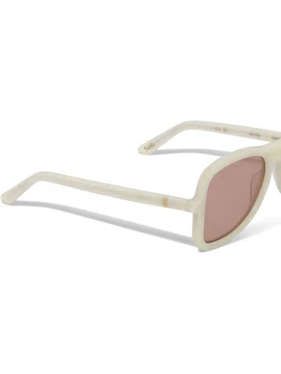 Shop Séfr "aster" Sunglasses In White