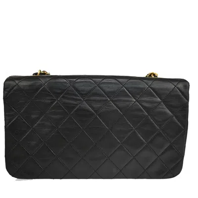 Pre-owned Chanel Wallet On Chain Black Leather Handbag ()