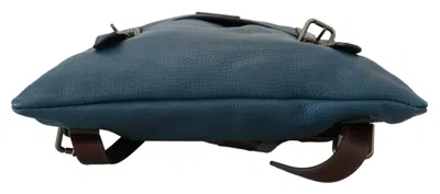 Shop Dolce & Gabbana Elegant Blue Leather Backpack Men's Bag