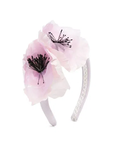 Shop Marchesa Floral Headband In Lilac