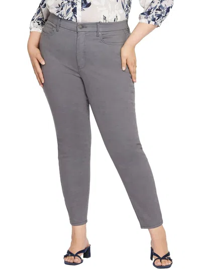Nydj Plus Barbara Womens Ankle Slimming Bootcut Jeans In Grey