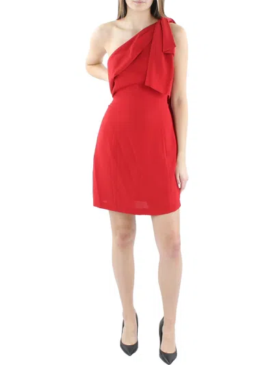 Shop Bcbgmaxazria Womens One Shoulder Mini Cocktail And Party Dress In Red