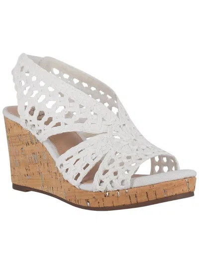 Shop Impo Torban Womens Cork Open Toe Wedge Sandals In White