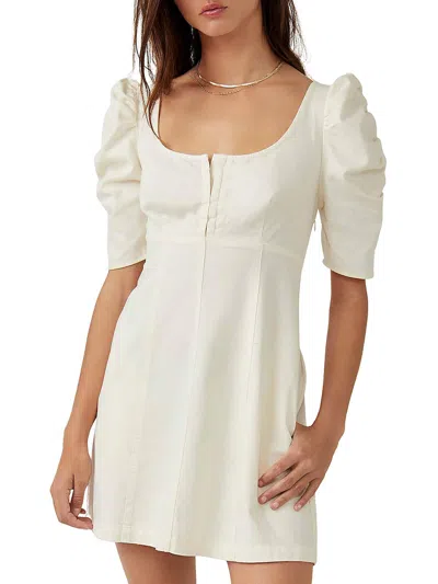Shop Free People Womens Daytime Denim Mini Dress In White