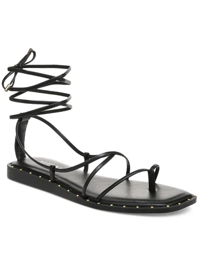 Shop Alfani Novaraa Womens Faux Leather Thong Gladiator Sandals In Black