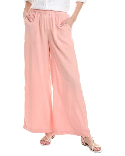 Shop Splendid Angie Crop Linen-blend Palazzo Pant In Pink