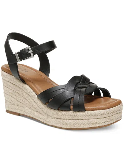 Shop Style & Co Cerres Womens Faux Leather Platform Slingback Sandals In Black