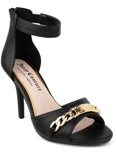 Shop Juicy Couture Maia Womens Faux Leather Ankle Strap Pumps In Black