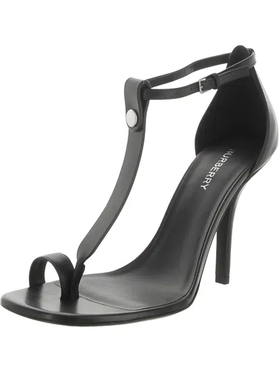 Shop Burberry Stefanie Womens Open Toe Thong Ankle Strap In Black