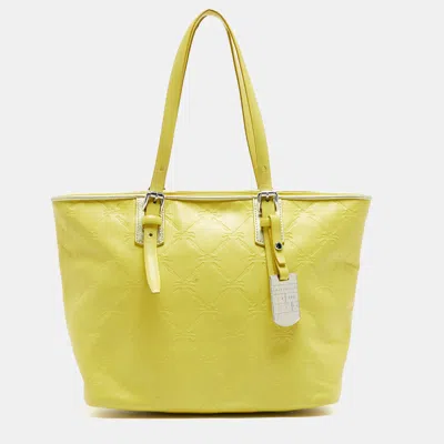 Shop Longchamp Leather Medium Lm Cuir Shopper Tote In Yellow