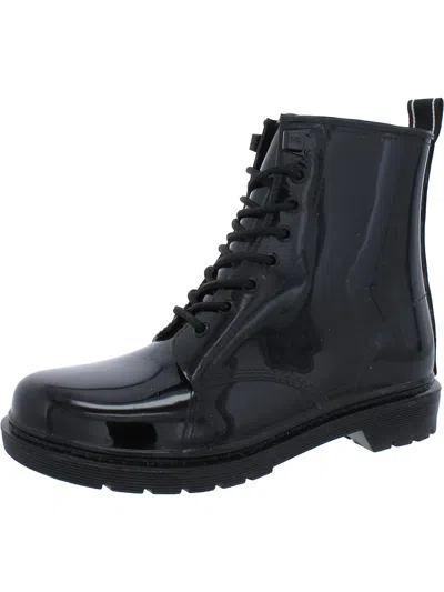 Shop Michael Michael Kors Tavie Womens Rubber Lace-up Rain Boots In Black