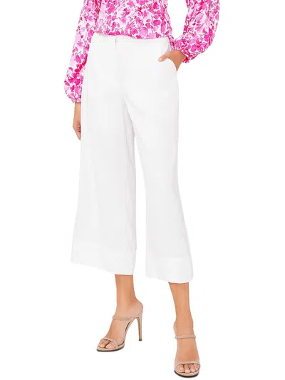 Shop Vince Camuto Womens High Rise Cropped Wide Leg Pants In White