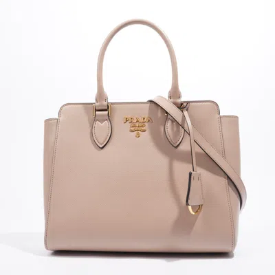 Shop Prada 2way Shoulder Bag Saffiano Leather In Beige