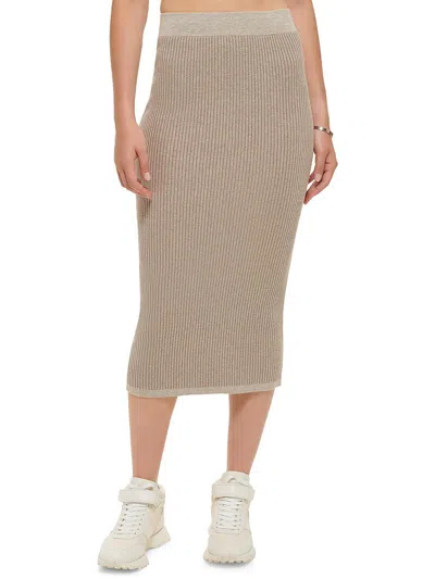 Shop Dkny Jeans Womens Back Slit Long Pencil Skirt In Multi