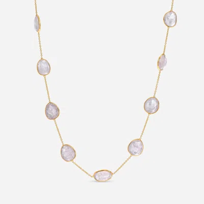 Shop Superoro 18k Yellow Gold And Morganite Princess Necklace In Pink