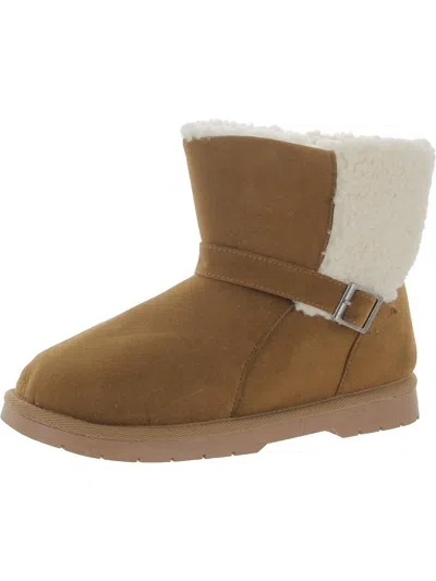 Shop Gaahuu Berber Womens Faux Suede Faux Fur Winter & Snow Boots In Brown