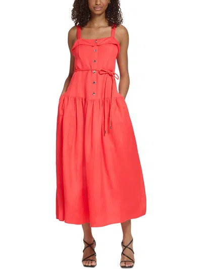 Shop Karl Lagerfeld Womens Cotton Long Maxi Dress In Multi