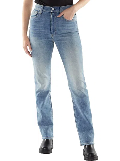 7 For All Mankind Womens High-rise Faded Slim Jeans In Grey