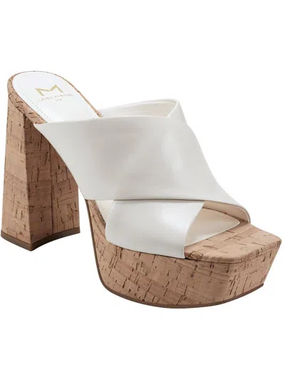 Shop Marc Fisher Ltd Farlow Womens Leather Slip On Block Heel In White