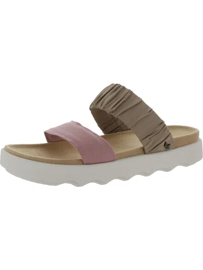 Shop Koolaburra Tayla Slide Womens Slip On Slides Flatform Sandals In Beige