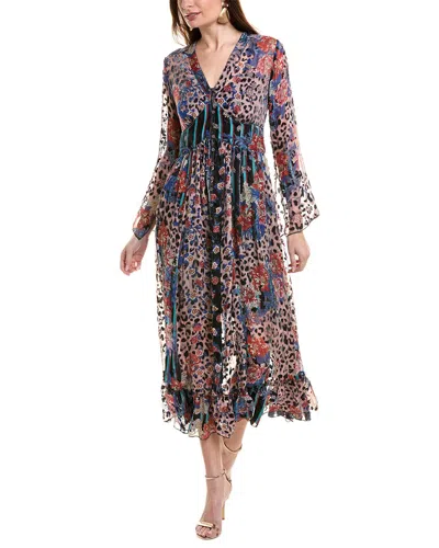 Shop Johnny Was Ontar Beesley Silk-blend Maxi Dress In Multi