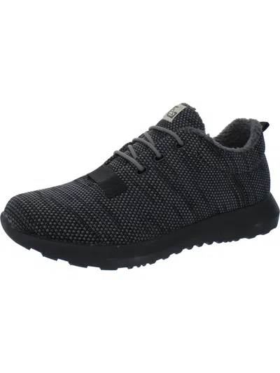 Shop Hybrid Green Label Cloud Mens Faux Fur Lined Lifestyle Casual And Fashion Sneakers In Black