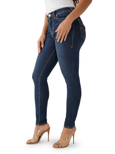 Shop True Religion Halle Womens High-rise Dark Wash Skinny Jeans In Multi