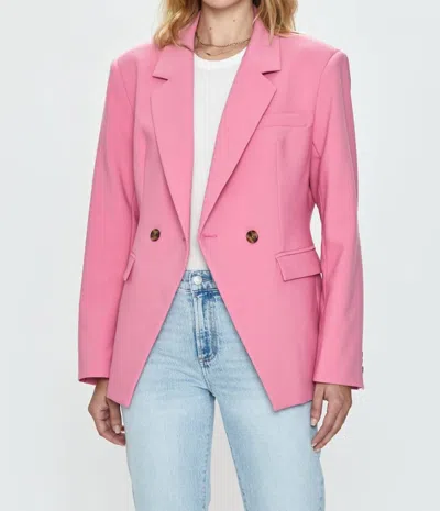 Shop Pistola Remy Double Breasted Blazer In Pink Cosmos