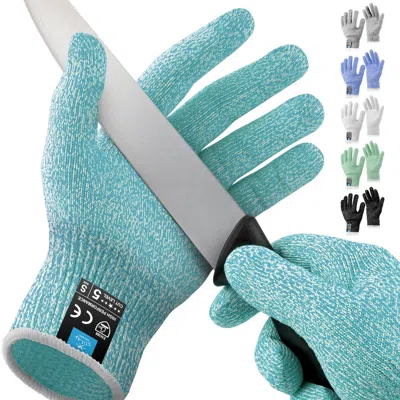 Shop Zulay Kitchen Cut Resistant Gloves Food Grade Level 5 Protection (small) In Blue