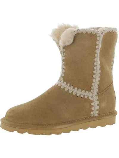 Shop Bearpaw Penelope Womens Sheepskin Cold Weather Shearling Boots In Beige