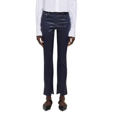 Shop Jonathan Simkhai Rae High Rise Skinny Jean In Coated Indigo In Blue