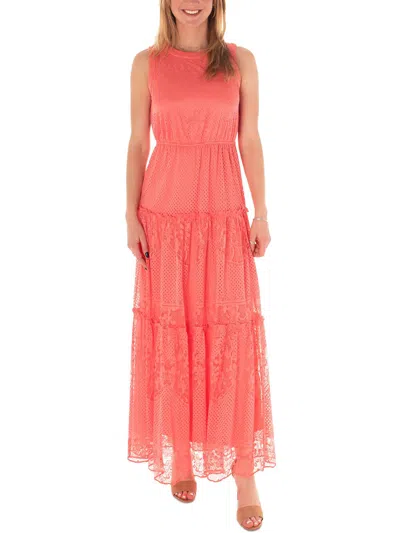Shop Maison Tara Womens Lace Long Maxi Dress In Pink