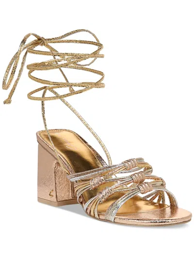 Shop Circus Oriana Womens Strappy Ankle Strap Block Heel In Gold