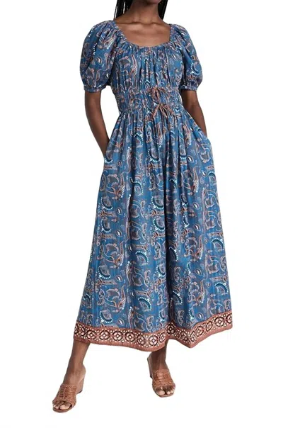 Shop Cleobella Rhea Ankle Dress In Lazuli In Multi