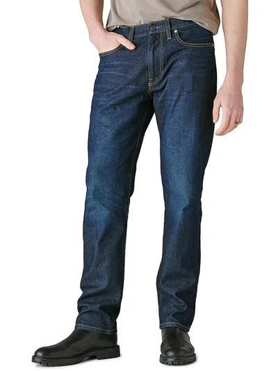 Shop Lucky Brand Mens Dark Wash Athletic Straight Leg Jeans In Multi