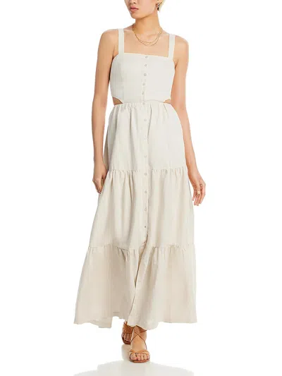Shop Paige Shadi Womens Linen Blend Sleeveless Maxi Dress In Beige
