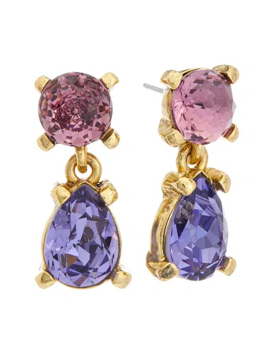 Shop Oscar De La Renta Fall 2023 14k Nano Drop Earrings In Purple