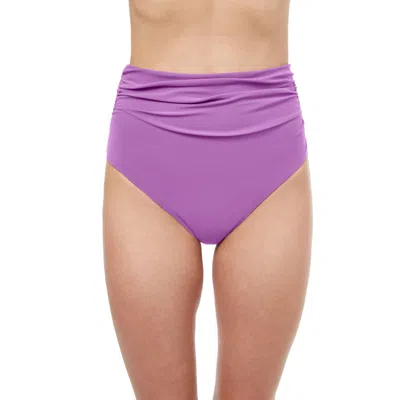 Shop Profile By Gottex Tutti Frutti High Waist Swim Bottom With Side Shirring In Pink