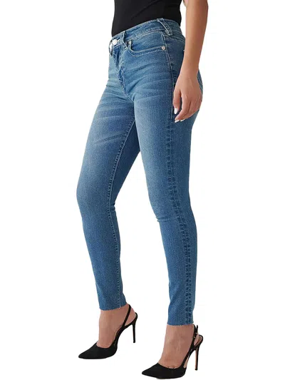 Shop True Religion Halle Womens High-rise Raw Hem Skinny Jeans In Multi