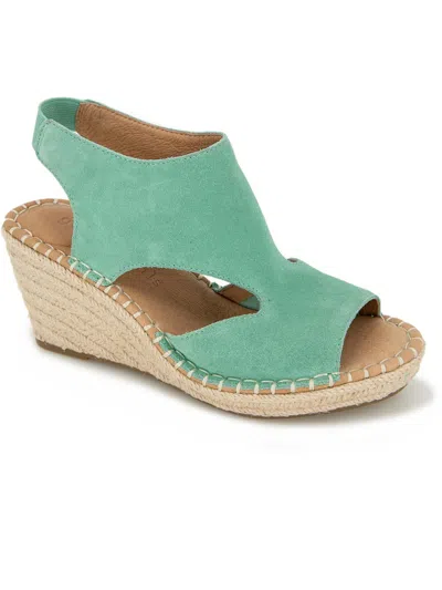 Shop Gentle Souls By Kenneth Cole Cody Womens Suede Slingback Espadrilles In Green