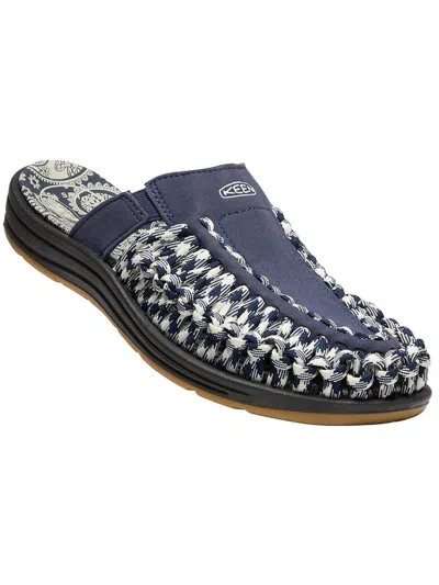 Shop Keen Uneek Ii Mens Faux Suede Slip On Slide Sandals In Blue