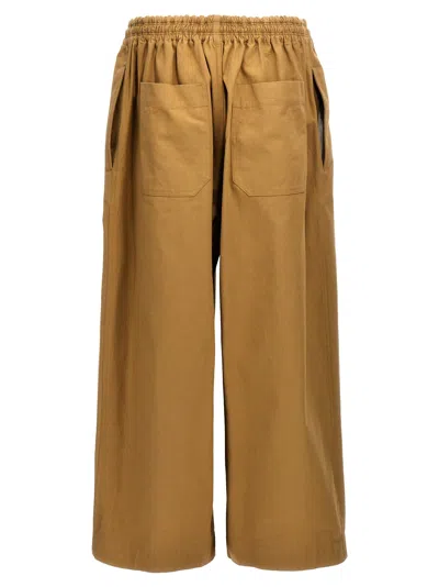 Shop Hed Mayner Cotton Trousers Pants Beige