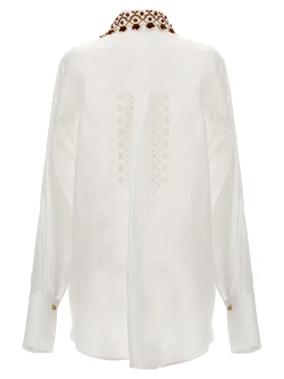Shop Ermanno Scervino Embroidery Shirt Shirt, Blouse White