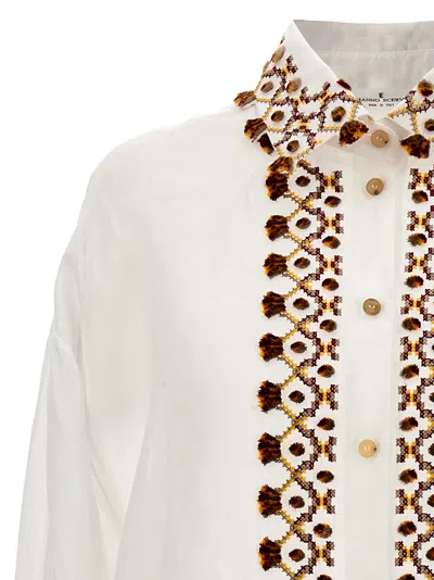 Shop Ermanno Scervino Embroidery Shirt Shirt, Blouse White