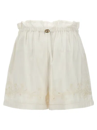 Shop Twinset Embroidery Shorts Bermuda, Short White
